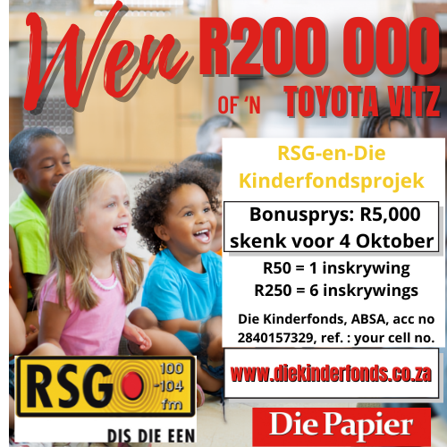 Het jy R50 om ’n kind in nood te help – en dalk groot pryse te wen?