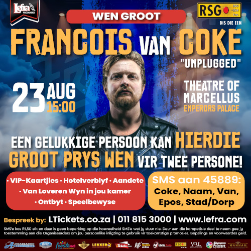 Wen BBP-kaartjies vir Francois van Coke “Unplugged”