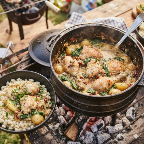 Pieter se mid-maand “trou-met-my” hoender-en-morôgô-potjie